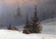 Caspar David Friedrich Winter Landscape with Church oil on canvas